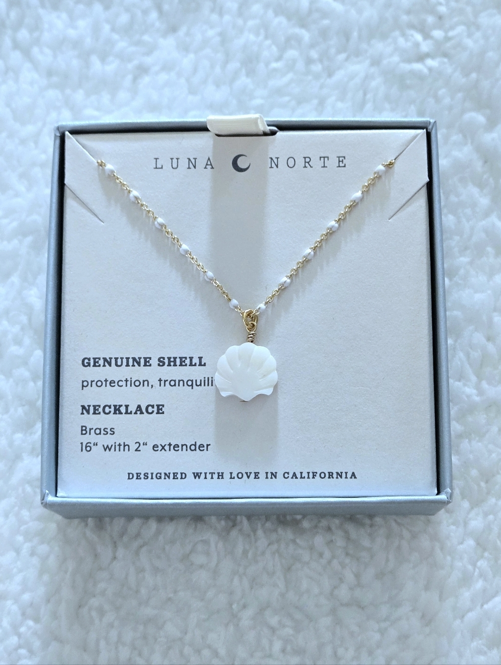✨️HP✨️ Luna🌙 Norte Mother of Pearl Clam Shell🐚 Pendant Necklace - NIB